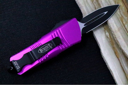 Microtech Mini Troodon OTF - Dagger Blade / Black Finish / Violet Handle 238-1VI