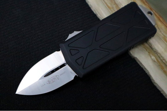 Microtech Exocet OTF - Satin Finish / Dagger Blade/  Black Handle - 157-4
