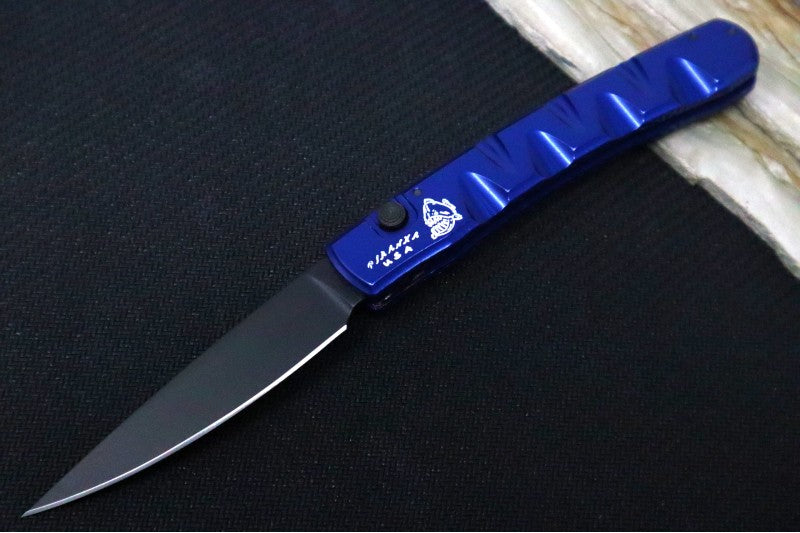 Piranha Knives "Virus" - Black Blade / CPM-S30V / Blue Anodized Aluminum Handle