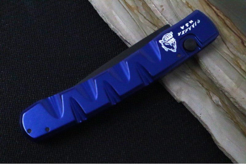 Piranha Knives "Virus" - Black Blade / CPM-S30V / Blue Anodized Aluminum Handle