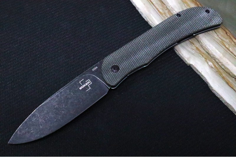 Boker Plus Exskelibur - Olive Green Micarta Handle / Dark Stonewash Blade / D2 Steel 01BO359