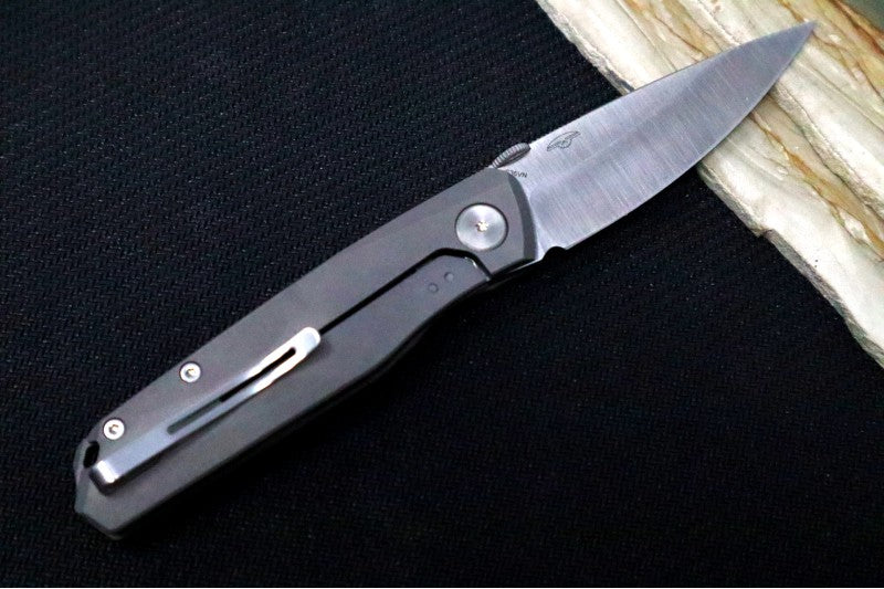 Boker Plus Connector - Bead-blasted Titanium Handle / Stonewashed Blade / CPM-S35VN Steel 01BO353