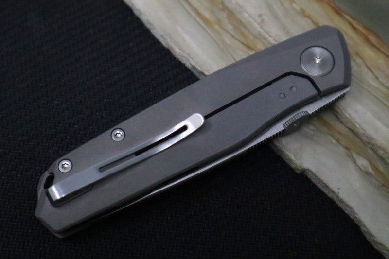 Boker Plus Connector - Bead-blasted Titanium Handle / Stonewashed Blade / CPM-S35VN Steel 01BO353