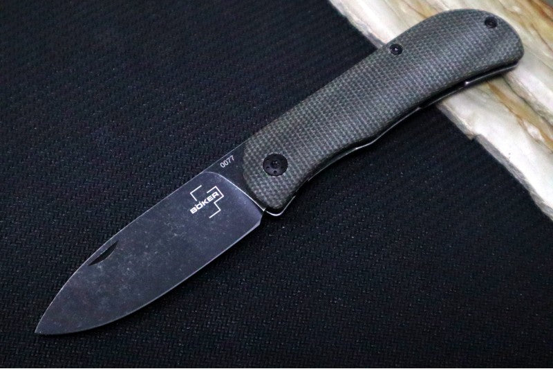Boker Plus Exskelibur II - Olive Green Micarta Handle / Dark Stonewash Blade / D2 Steel 01BO367
