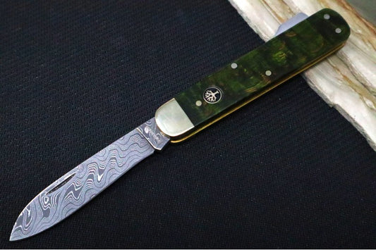 Boker Hunters Knife Mono - Damascus Blade / Green Curly Birch Handle 118030DAM