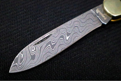 Boker Hunters Knife Mono - Damascus Blade / Green Curly Birch Handle 118030DAM