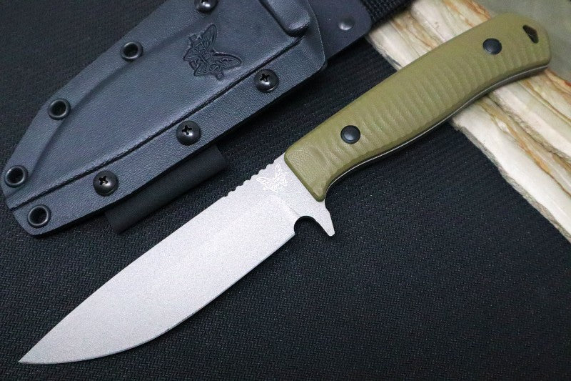 Benchmade 539GY Anonimus Fixed Blade - CPM-CruWear / Drop Point / OD Green G-10 Handle
