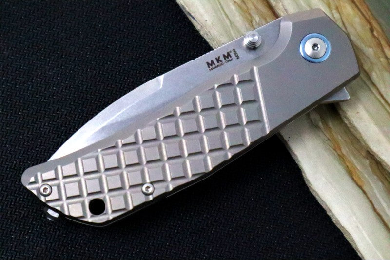 Maniago Knife Makers Maximo - Stonewashed Drop Point Blade / M390 Steel / Titanium Handle