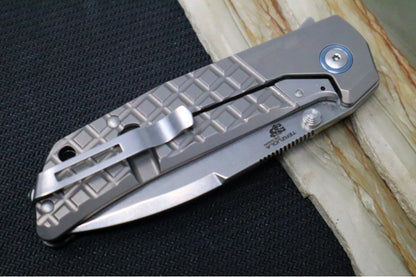 Maniago Knife Makers Maximo - Stonewashed Drop Point Blade / M390 Steel / Carbon Fiber Handle