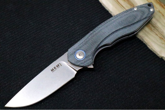 Maniago Knife Makers Timavo - Satin Drop Point Blade / M390 Steel / Black Canvas Micarta Handle