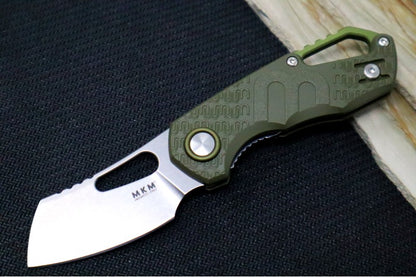 Maniago Knife Makers Isonzo - Stonewashed Cleaver Blade / M390 or N690 Steel / Green FRN Handle MK-FX03-2PGR