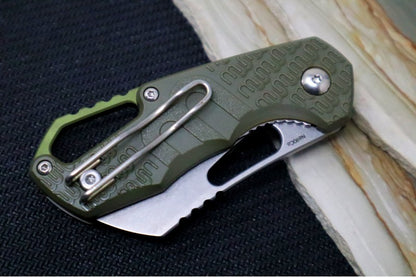 Maniago Knife Makers Isonzo - Stonewashed Cleaver Blade / M390 or N690 Steel / Green FRN Handle MK-FX03-2PGR