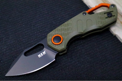 Maniago Knife Makers Isonzo - Black Clip Point Blade / M390 or N690 Steel / Green FRN Handle with Orange Accents MK-FX03-3PGO