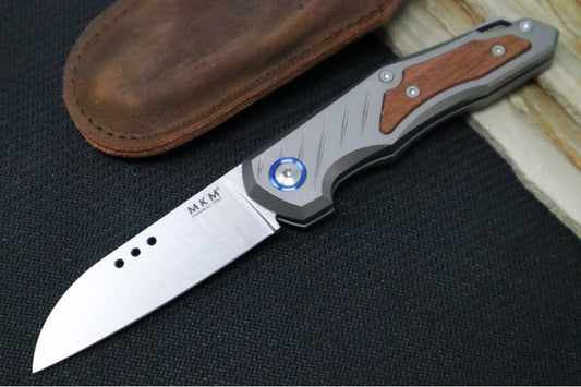 Maniago Knife Makers Root - Satin Sheepsfoot Blade / M390 Steel / Titanium Handle Scales w/ Santos Wood Inlay MK-RT-ST