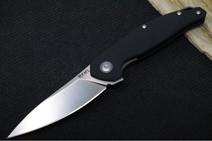 Maniago Knife Makers Goccia - Satin Drop Point Blade / M390 Steel / Black G-10 Handle