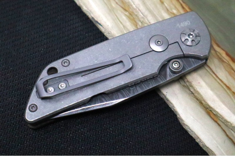 Boker M4 Sherman - Chad Nichols Leopard Damascus Blade / Burlap Micarta Handle Scales 1100662DAM - Northwest Knives