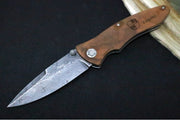 Boker Tirpitz-Damascus - Walnut Wood Handle Scales / Damascus Blade 110192DAM - Northwest Knives