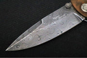 Boker Tirpitz-Damascus - Walnut Wood Handle Scales / Damascus Blade 110192DAM - Northwest Knives