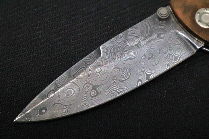 Boker Tirpitz-Damascus - Walnut Wood Handle Scales / Damascus Blade 110192DAM - Northwest Knives