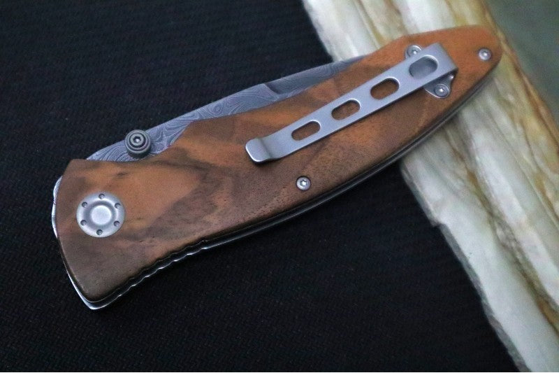 Boker Tirpitz-Damascus - Walnut Wood Handle Scales / Damascus Blade 110192DAM