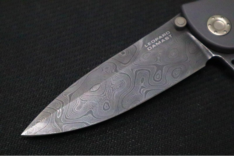 Boker Leopard Damascus III - Aluminum Handle Scales with Damascus Inlays / Damascus Blade 110237DAM