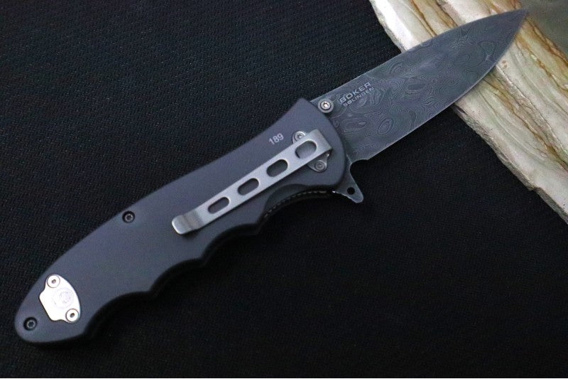 Boker Leopard Damascus III - Aluminum Handle Scales with Damascus Inlays / Damascus Blade 110237DAM - Northwest Knives