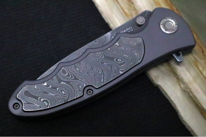 Boker Leopard Damascus III - Aluminum Handle Scales with Damascus Inlays / Damascus Blade 110237DAM