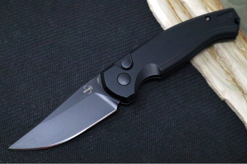 Boker Plus Karakurt Auto - Black Anodized Aluminum Handle Scales / 154CM Steel / Black Clip Point Blade 01BO365
