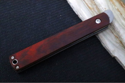 Boker Plus Wasabi Front Flipper Slipjoint - Cocobolo Wood Handle Scales / Satin 440C Blade 01BO631
