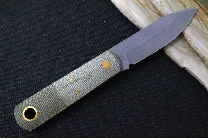Boker Barlow BFF Fixed Blade - Green Canvas Micarta Handle /  ABE-L Steel / Clip Point Blade 120505