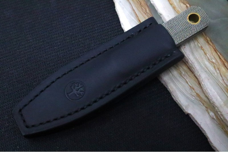 Boker Barlow BFF Fixed Blade - Green Canvas Micarta Handle /  ABE-L Steel / Clip Point Blade 120505