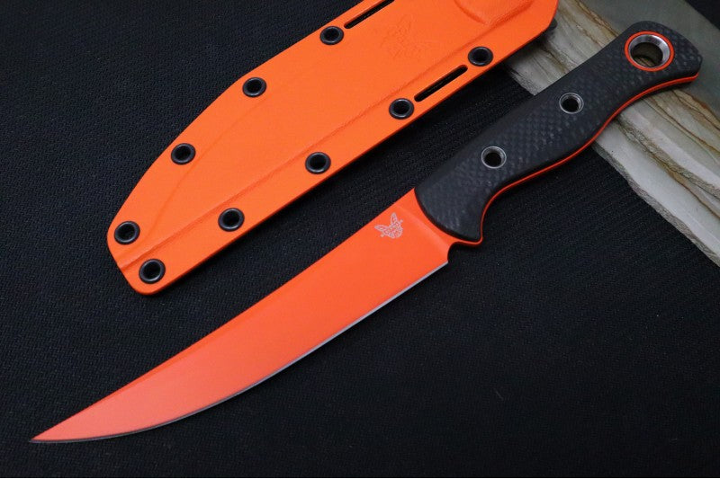 s45vn knife | Orange Trailing Point Blade | Carbon Fiber Handle Scales | Northwest Knives
