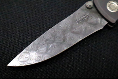 Boker Leopard-Damascus II - Ziricote Wood & Aluminum Handle / Drop Point Damascus Blade 111054DAM