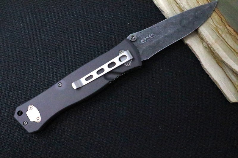 Boker Leopard-Damascus II - Ziricote Wood & Aluminum Handle / Drop Point Damascus Blade 111054DAM