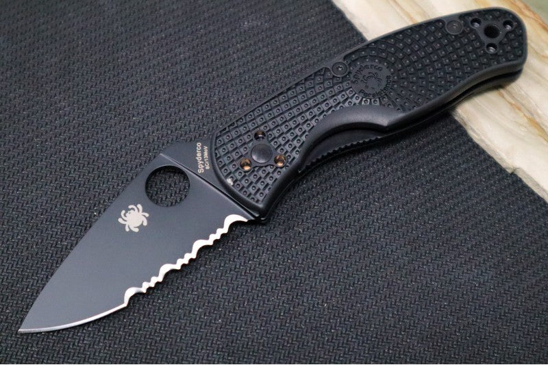 Spyderco Persistence - Black FRN Handle / Black Blade with a Partial Serrate / 8Cr13MoV - C136PSBBK - Northwest Knives