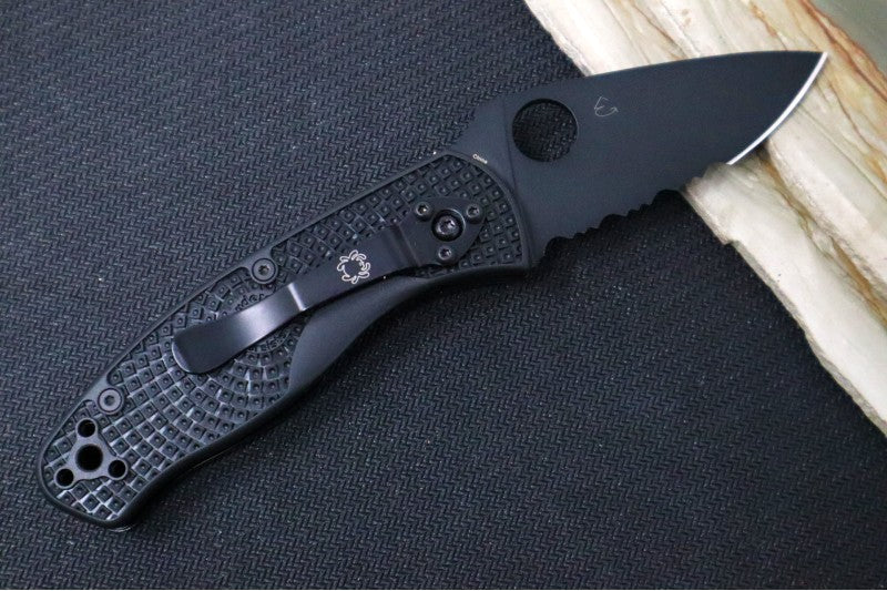 Spyderco Persistence - Black FRN Handle / Black Blade with a Partial Serrate / 8Cr13MoV - C136PSBBK - Northwest Knives