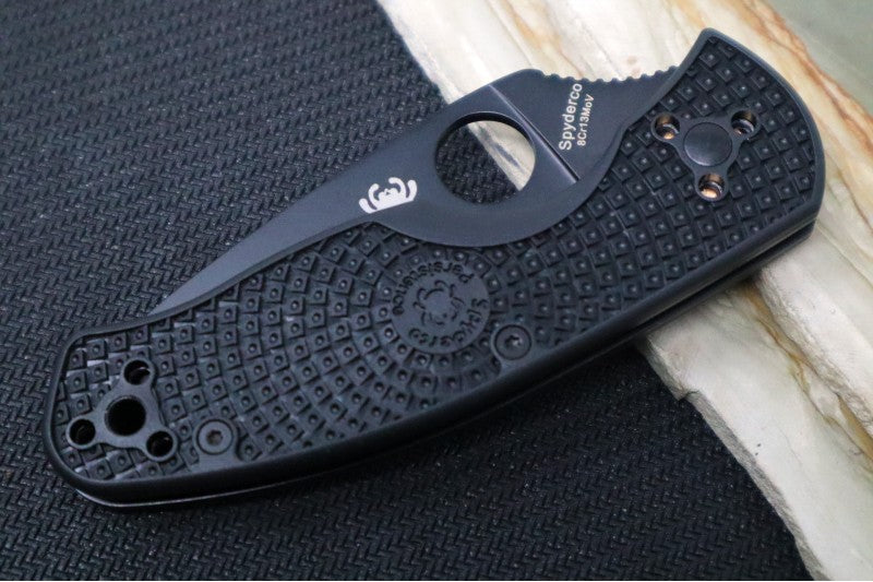 Spyderco Persistence - Black FRN Handle / Black Blade with a Partial Serrate / 8Cr13MoV - C136PSBBK - Northwest Knives