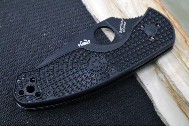 Spyderco Persistence - Black FRN Handle / Black Blade with a Full Serrate / 8Cr13MoV - C136SBBK - Northwest Knives