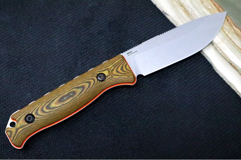 Benchmade 15002-1 Saddle Mountain Skinner - S90V Satin Blade / Richlite & Orange G10 Handle