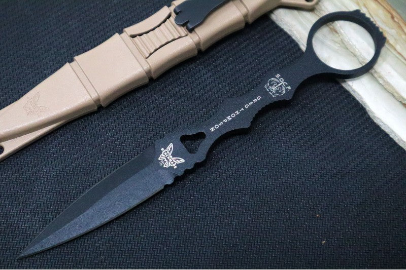 Benchmade 176BKSN SOCP Dagger - Black Fixed Blade / Sand Sheath