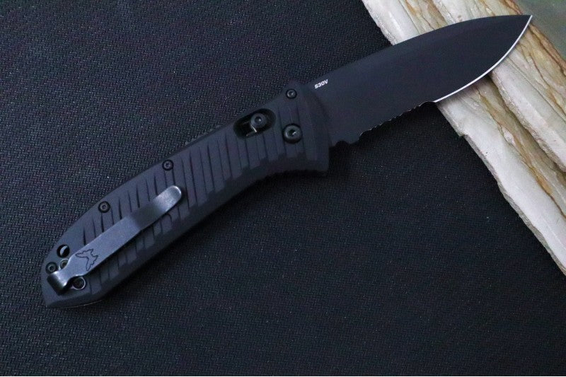 Benchmade 5700SBK Presidio Knife - Black Partial Serrated Edge - Automatic