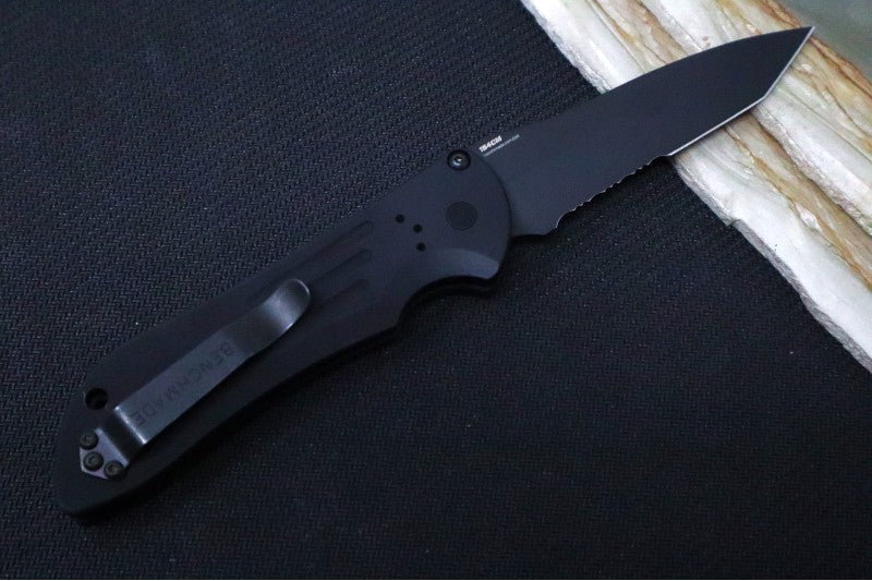 Benchmade 9101SBK Auto Stryker - Black Tanto Blade with Partial Serrate- Automatic