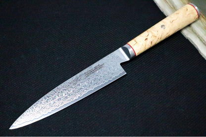 Miyabi Birchwood - 6" Utility Knife - 100 Layered Flower Damascus - Made in Seki City, Japan