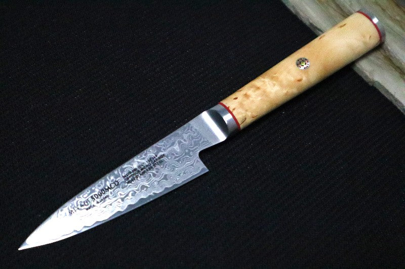 Miyabi Birchwood - 3.5" Paring Knife - 100 Layered Flower Damascus - SG2 Powdered Steel - Japanese Masur Birch Handle - Made in Seki City, Japan