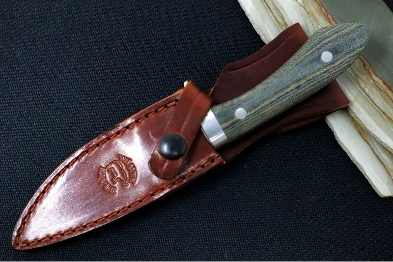 White River Knives Sendero Classic - Black & Olive Drab Linen Micarta Handle - Northwest Knives