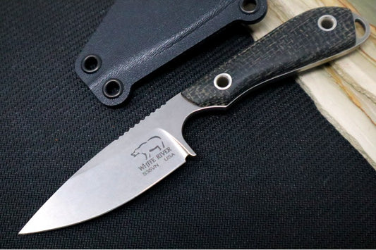 White River Knives Caper - Black Burlap Micarta Handle / CPM-S35VN Blade WRCPR-BBL