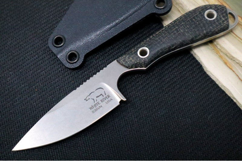 White River Knives Caper - Black Burlap Micarta Handle / CPM-S35VN Blade WRCPR-BBL - Northwest Knives