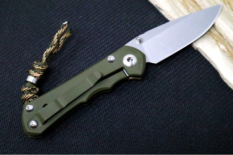Chris Reeve Knives Small Inkosi NWK Exclusive - Drop Point blade / CPM-S45VN / OD Green Cerakote Handle / Camo Lanyard with Bead SIN-1136