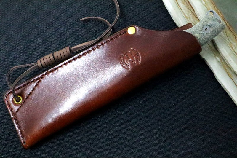 River Camp Cleaver With Brown Leather Sheath | Northwest Knives