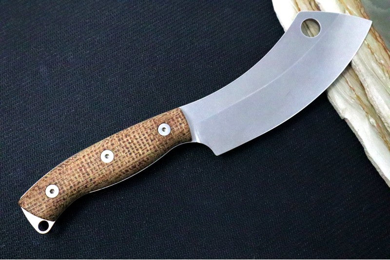 White River Camp Cleaver - Natural Burlap Micarta Handle WRCC55-BNA
